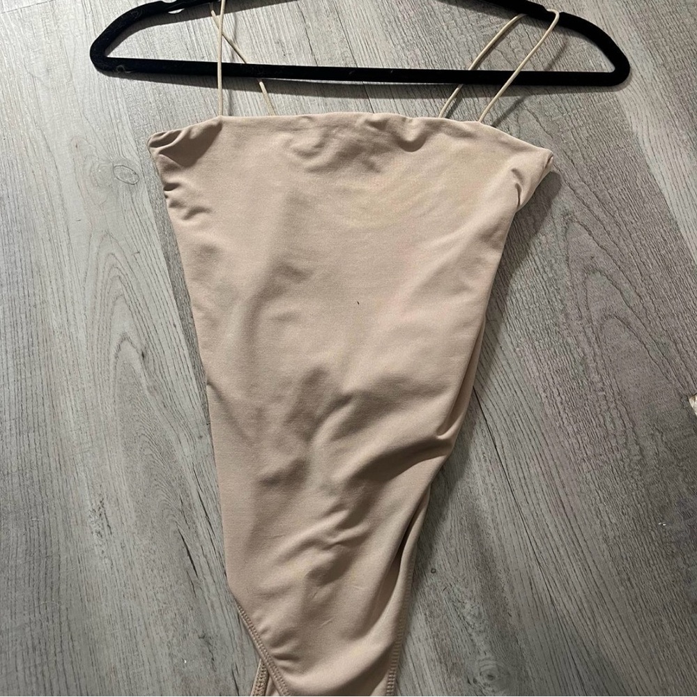 Streetwear Society Beige Spaghetti Strap Bodysuit